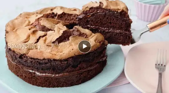 This Chocolate Cake is Baked along with the Topping!